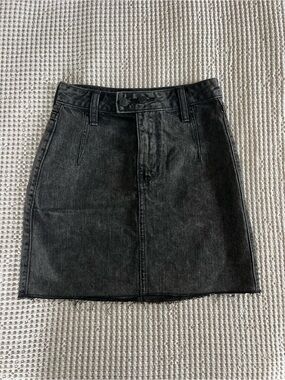 Hollister Black Washed Denim Mini Skirt